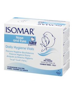 Eye and nose solution, consisting of isotonic sea water, Isomar Baby Monodose