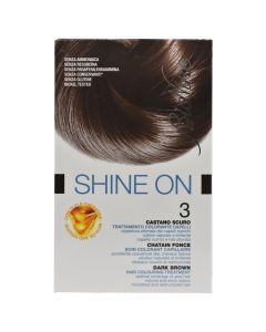 Bojë flokësh permanente, 3.0 Dark Brown, Shine On, BioNike, 50 + 75 ml