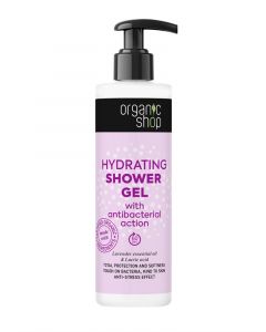 Xhel dushi hidratues për lëkurën e trupit, Lavender Essential Oil & Lactic Acid, Organic Shop, 280 ml