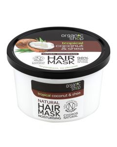 Maskë hidratuese për flokët, Coconut & Shea Butter, Organic Shop, 250 ml