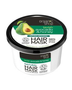 Organic Avokado dhe Mjaltë, maskë natyrale riparuese e flokëve.