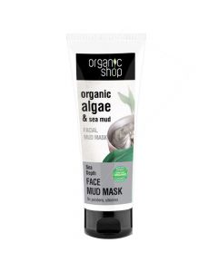Maskë pastruese për fytyrën, me alga dhe baltë nga thellësia e detit, Organic Shop, 75 ml