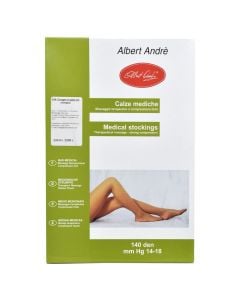 Medical compression stockings above the knee, for the treatment of varicose veins, El, model 434, 140 Denier, Nero, size 4/L