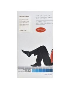 Medical compression under knee-length socks, for men, model 439, 160 Denier, Blue, size 5/XL