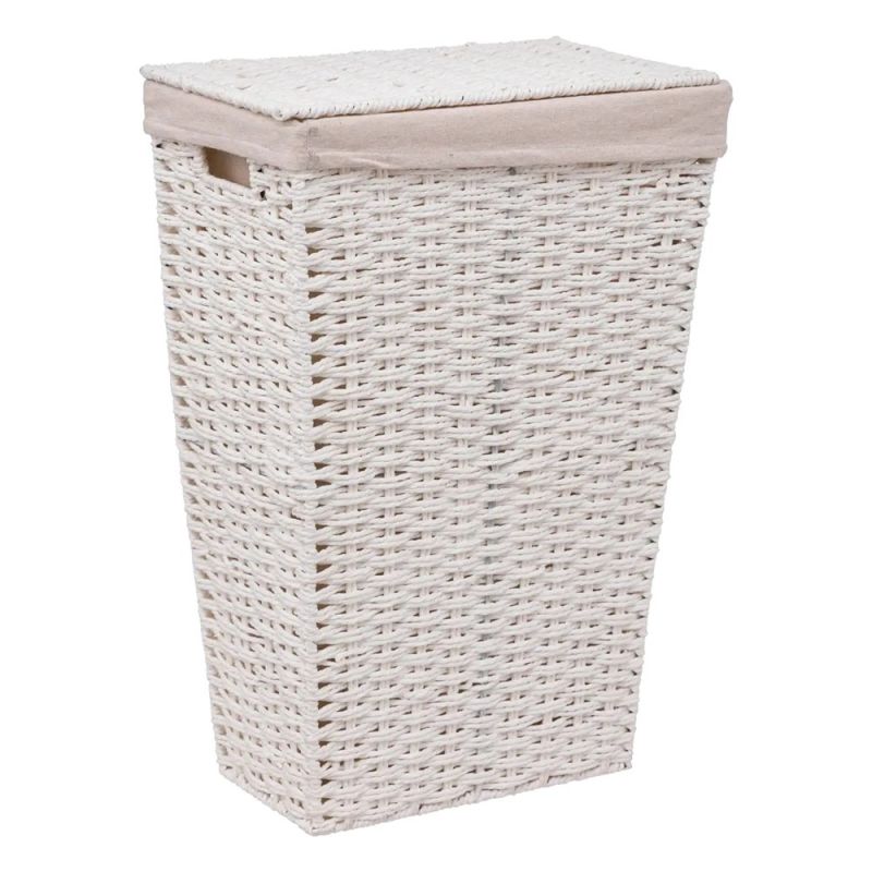 Laundry basket, Costa, rectangular, 35 l, with lid, fabric/m