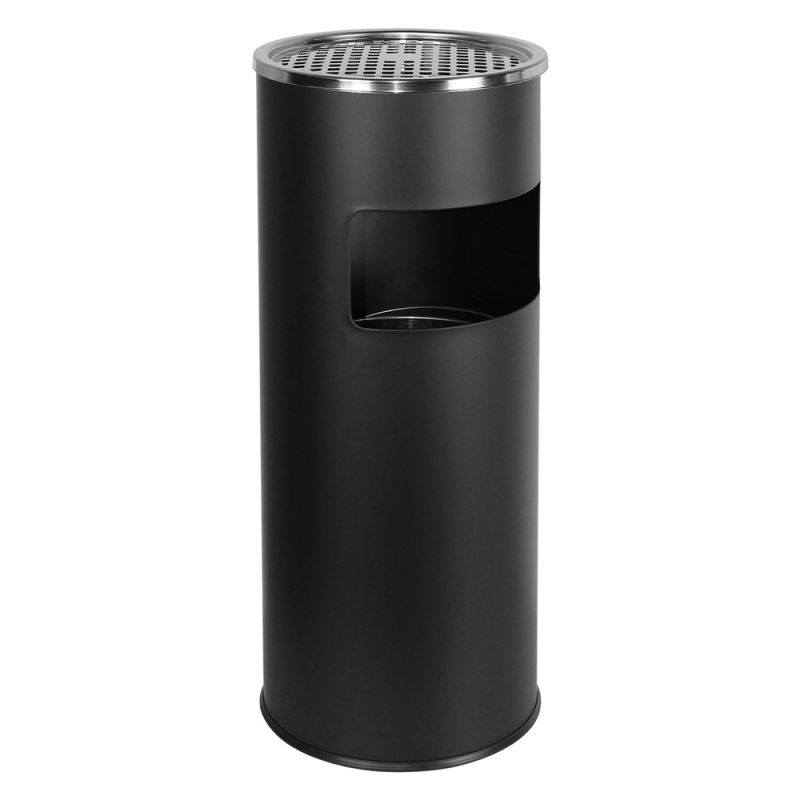 Ash bin, 17 lt, ALL 4 BATH, stainless steel, black, Ø20.5 xH