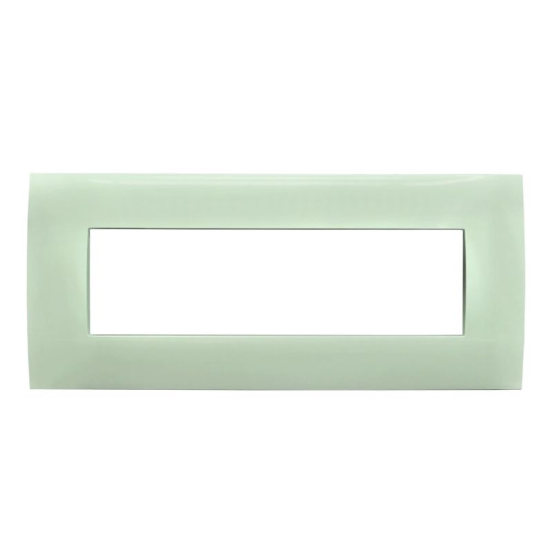 ABB cover frame, 7 module, green color. | Megatek