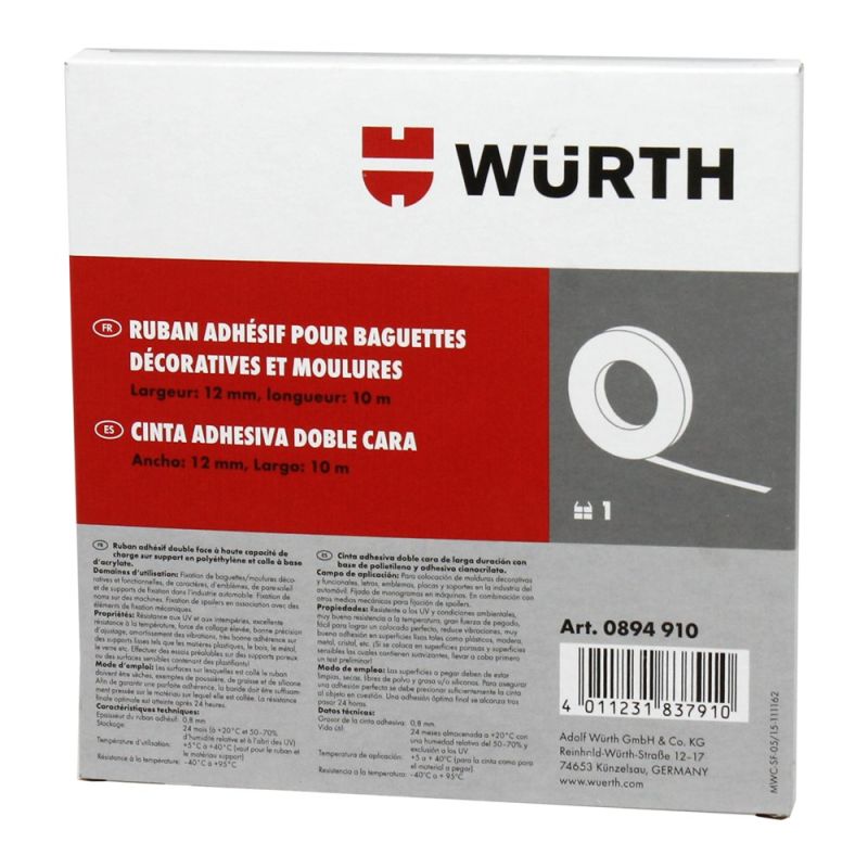 Double side foam tape, Wurth, 12mmx10 m Megatek