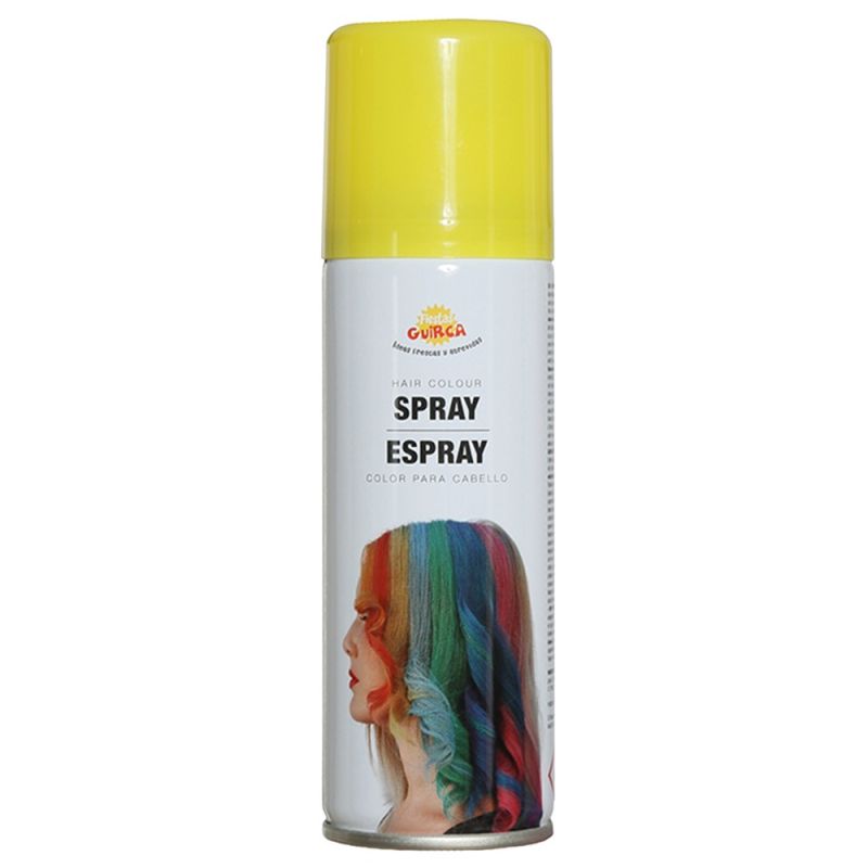Coloring spray for hair, for Halloween, fluorescent, yellow,