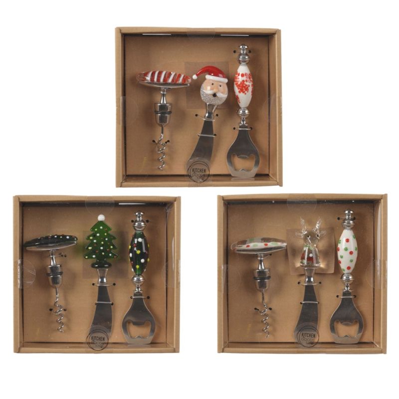 Decorative bottle opener (PK 3), metalic, different colors,