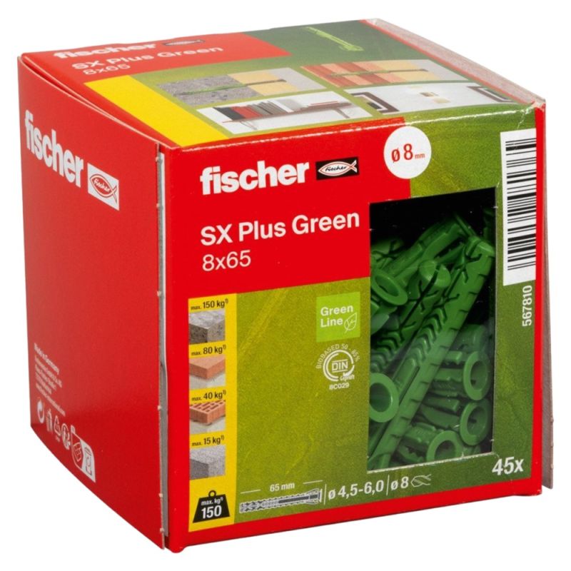 fischer expansion anchor SX Plus Green 8 x 65 Megatek