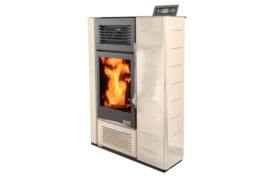 Pellet stove, Juko, 12 Kw / h, white, consumption 0.82-2.47