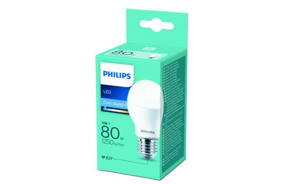 bijstand Subjectief comfortabel LED lamp, Philips, 11W/80 W, E27, 1250 lm, 6500 K, A55 | Meg